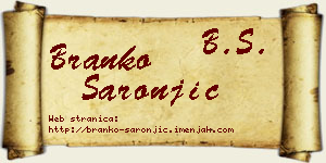 Branko Šaronjić vizit kartica